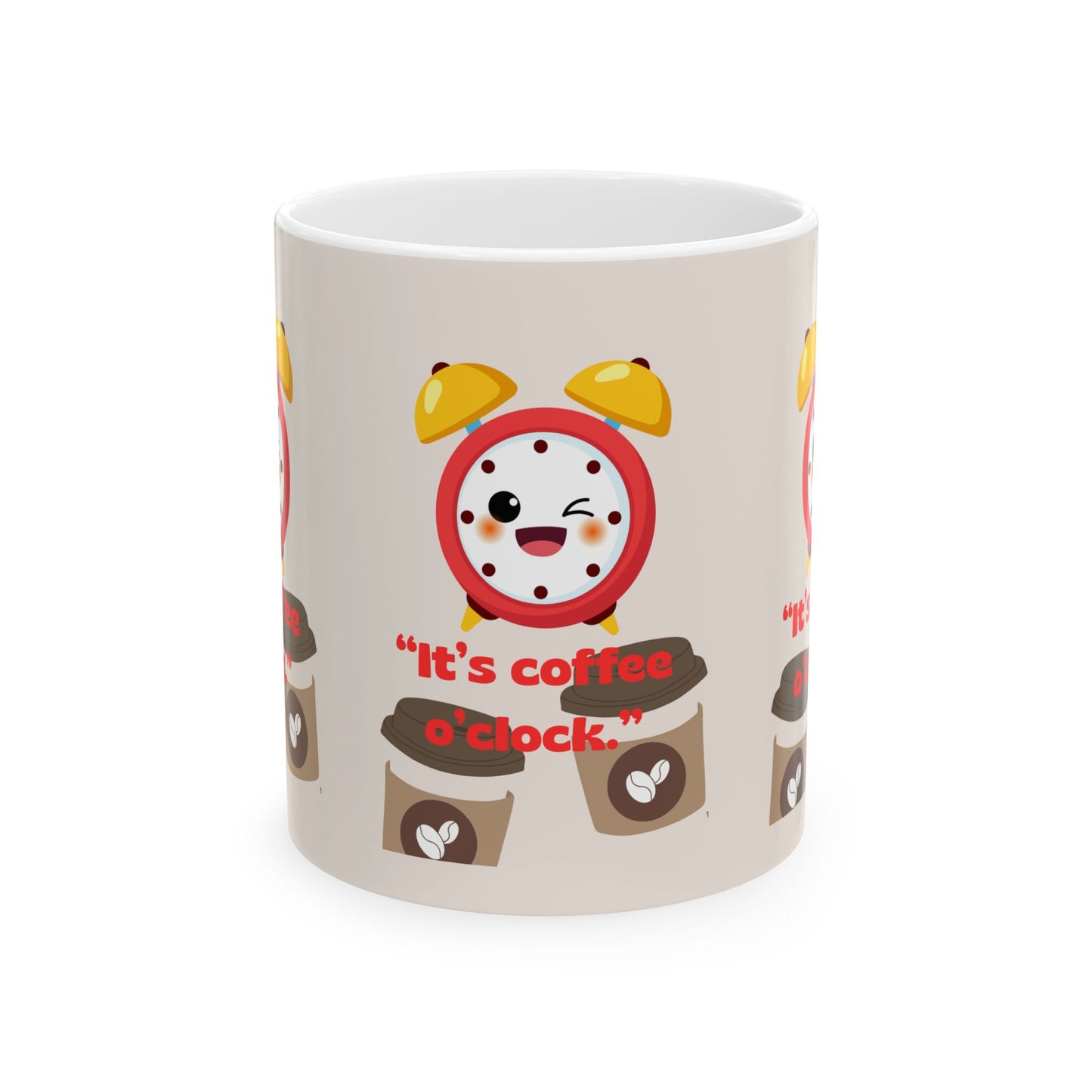 Coffee O'Clock Ceramic Mug, (11oz)
